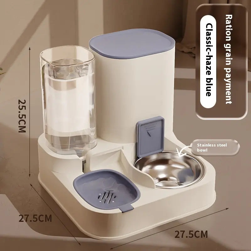 2-In-1 Automatic Pet Food and Water Dispenser - Large Capacity Feeder and Cat Water for Dogs and Cats - Convenient Solution for Pet Feeding and Hydration Accessories Training Puppy Stuff Petessentials Products Gadgets Bowls
