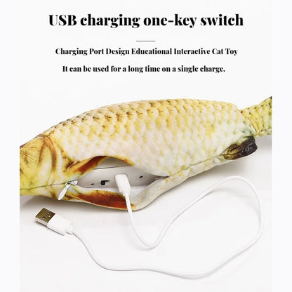 Cat Toys Electric Fish with USB Charging Built-In Lithium Battery Simulation Realistic Pet Molar Interactive Toys Pet Supplies