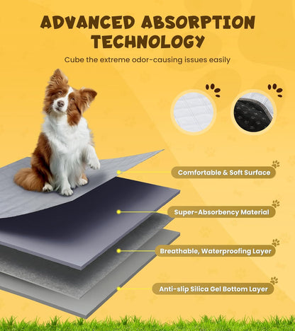 Super Absorbent Dog Grass Pad with Tray, 4-Layer Guard to Stop Leakage/Stink/Mess for Puppy Health, Reusable Washable Pee Pads for Dogs, Potty Training Dog Litter Box for Indoor Outdoor, 20"*30"