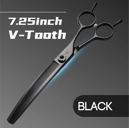 High-End 7.25 Inch Professional Pet Dog Grooming Scissors Curved Thinning Chunker Shears for Tijeras Peluquería Canina
