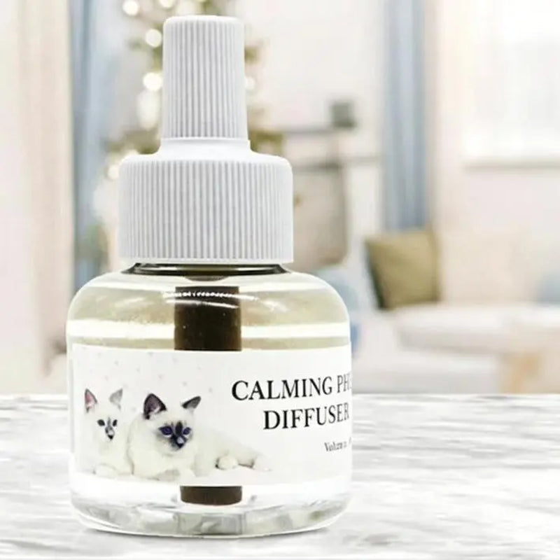 Cat Calming Pheromone Diffuser Kit with 48Ml Refill, Plug-In Cat Soothing Support for Indoor Cats, Helps Reduce Stress from Travel, Moving, Separation, Scratching and Multi-Cat Homes, Easy Daily Comfort Solution