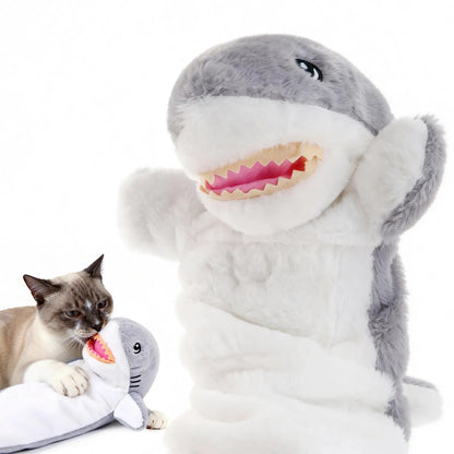 Catails Shark Cat Wrestling Glove - Interactive Puppet with Protective Sleeve, Hidden Pocket for Indoor Cats, Satisfies Hunting Instincts & Relieves Boredom Bird Toy