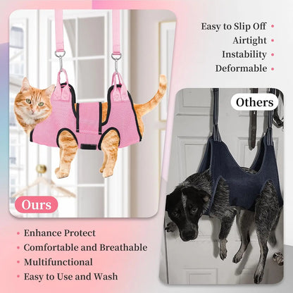 TONG Cat Holder for Grooming Pet Hammock Restraint Bag for Cleaning Pet Grooming Supplies for Dogs Cats Bathing Nail Clipping