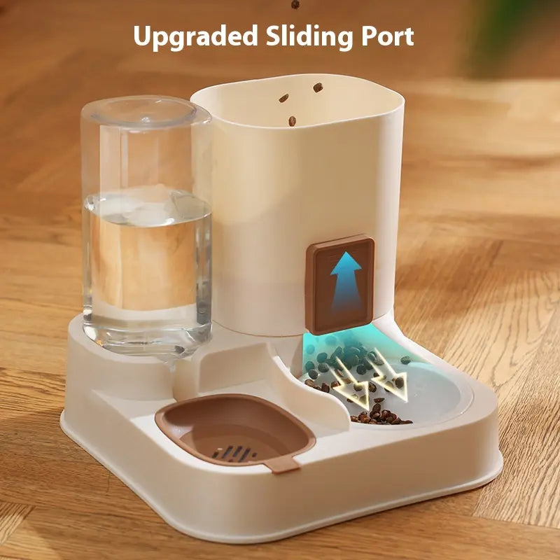 2-In-1 Automatic Pet Food and Water Dispenser - Large Capacity Feeder and Cat Water for Dogs and Cats - Convenient Solution for Pet Feeding and Hydration Accessories Training Puppy Stuff Petessentials Products Gadgets Bowls