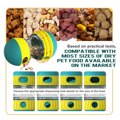 Interactive Cat Treat Dispenser Toy, Squeaky Puzzle Feeder for Slow Feeding & Anxiety Relief, Food-Grade ABS
