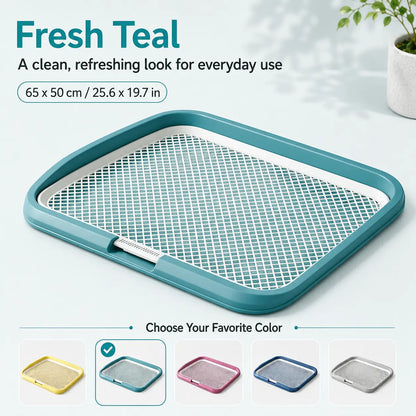 Professional Dog Grooming & Cleaning Kit - Plastic Comb, Brush, Shampoo Mitt, 65X50Cm (25.6X19.7In) Fully Leakproof Base, Potty Training Supply for Dogs/Puppies, Keeps Paws & Belly Fur Away from Urine, Odor Control, Puppy, Drainage