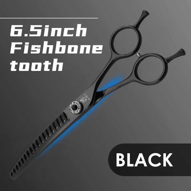 High-End 7.25 Inch Professional Pet Dog Grooming Scissors Curved Thinning Chunker Shears for Tijeras Peluquería Canina