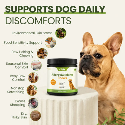 Allergy Relief Chews for Dogs - 120 Naturalsoft Chews Fish Oil Treats for Itchy Skin, Hot Spots & Shedding Advanced Skin & Coat Vitamins with Soothingsupport for Healthy Pet Skin & Coat,Back to School