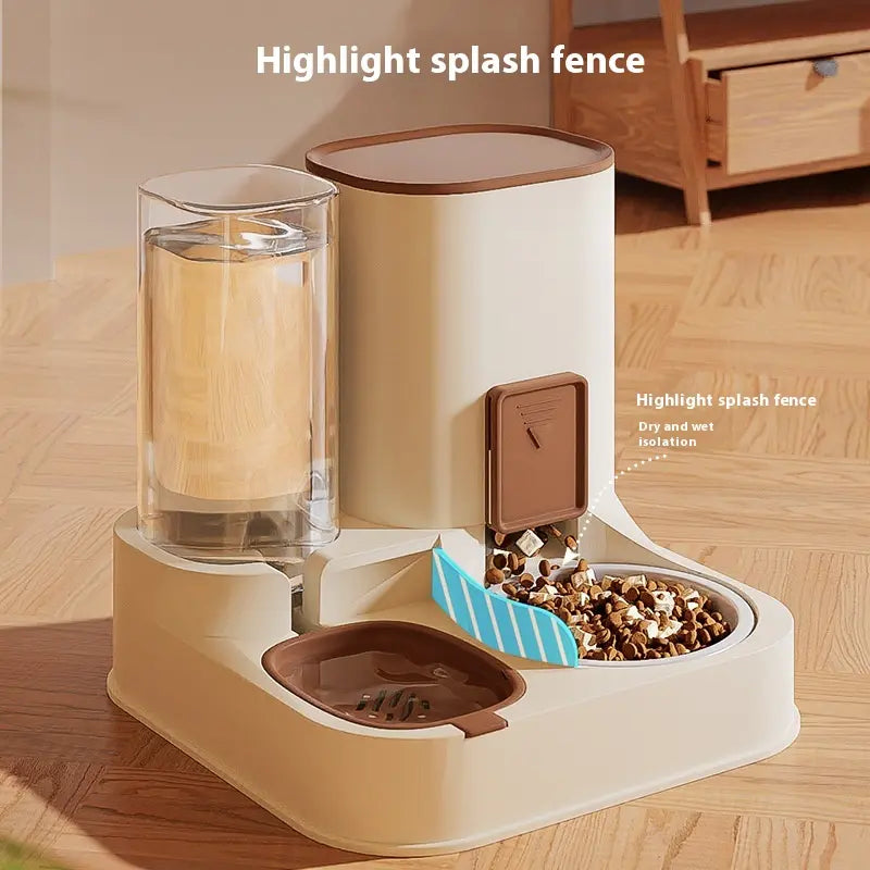 2-In-1 Automatic Pet Food and Water Dispenser - Large Capacity Feeder and Cat Water for Dogs and Cats - Convenient Solution for Pet Feeding and Hydration Accessories Training Puppy Stuff Petessentials Products Gadgets Bowls