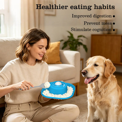 Pawlove Slow Feeder Dog Bowl for Liquid Treats with Floating Rolling Ball, Anti-Slip Dog Lick Bowl, Bone Broth and Yogurt Pup for Large Medium Small Breeds Dietary Supplement/Post-Op Nutrition Stuff Dogaccessories Great Pet Supplies