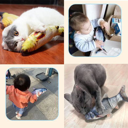 Cat Toys Electric Fish with USB Charging Built-In Lithium Battery Simulation Realistic Pet Molar Interactive Toys Pet Supplies