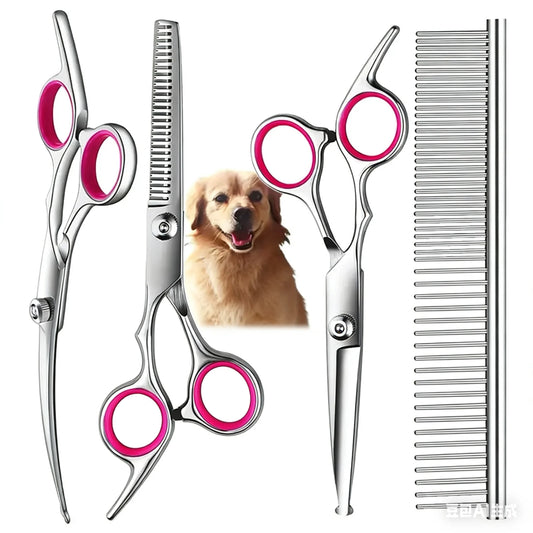 Safe and Precise Professional Pet Grooming Scissors with round Head - Stainless Steel Dog Hair Shears for Effortless Trimming