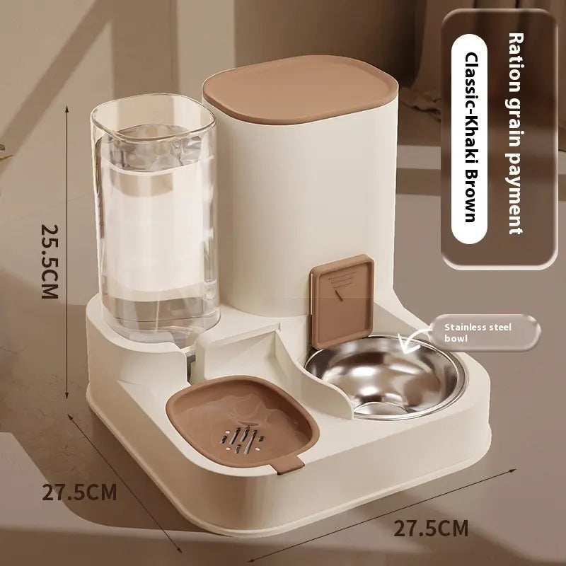 2-In-1 Automatic Pet Food and Water Dispenser - Large Capacity Feeder and Cat Water for Dogs and Cats - Convenient Solution for Pet Feeding and Hydration Accessories Training Puppy Stuff Petessentials Products Gadgets Bowls