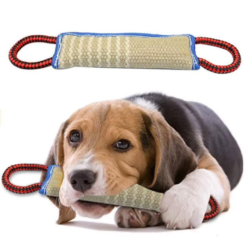 Dog Teether Dog Chewing Toy Dog Bite Pillow Jute Bite Chewing Fetch Puppy Training Interactive Play Dog Tooth Chewing Supplies