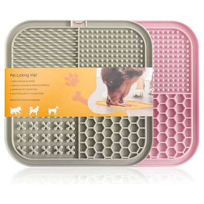 Dog Lick Mat with Suction Cups Slow Feeders Licking Pet Anxiety Relief Cat Training for Food, Yogurt, Peanut Butter