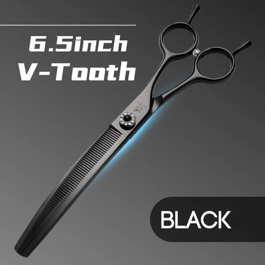 High-End 7.25 Inch Professional Pet Dog Grooming Scissors Curved Thinning Chunker Shears for Tijeras Peluquería Canina