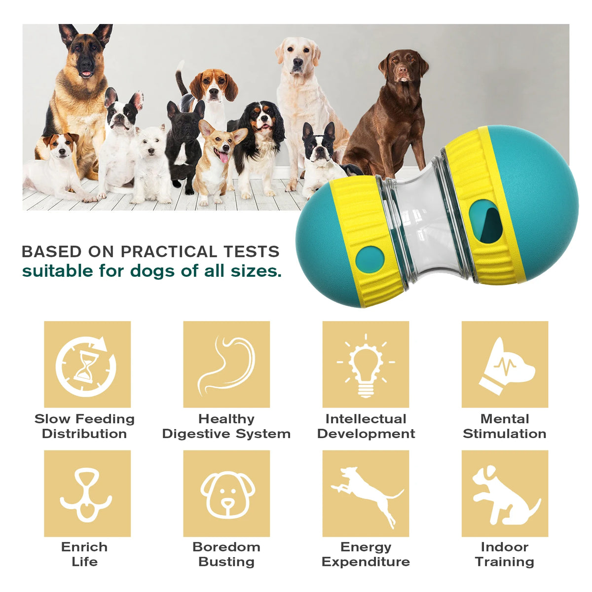 Interactive Cat Treat Dispenser Toy, Squeaky Puzzle Feeder for Slow Feeding & Anxiety Relief, Food-Grade ABS