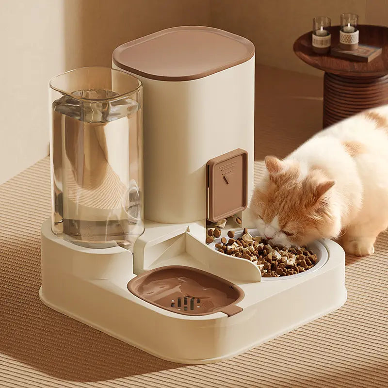 2-In-1 Automatic Pet Food and Water Dispenser - Large Capacity Feeder and Cat Water for Dogs and Cats - Convenient Solution for Pet Feeding and Hydration Accessories Training Puppy Stuff Petessentials Products Gadgets Bowls