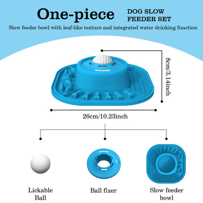 Pawlove Slow Feeder Dog Bowl for Liquid Treats with Floating Rolling Ball, Anti-Slip Dog Lick Bowl, Bone Broth and Yogurt Pup for Large Medium Small Breeds Dietary Supplement/Post-Op Nutrition Stuff Dogaccessories Great Pet Supplies