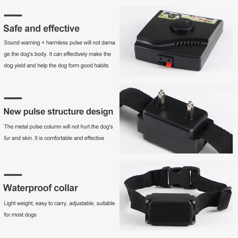 W-227 Electric Dog Fence Rechargeable Dog Fencing Collar Pet Fence System Containment Dog Training Collar for Pets Dog Supplies
