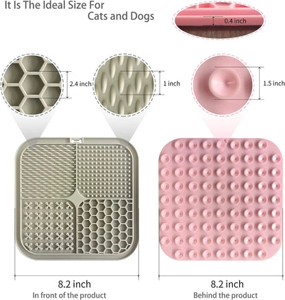 Dog Lick Mat with Suction Cups Slow Feeders Licking Pet Anxiety Relief Cat Training for Food, Yogurt, Peanut Butter