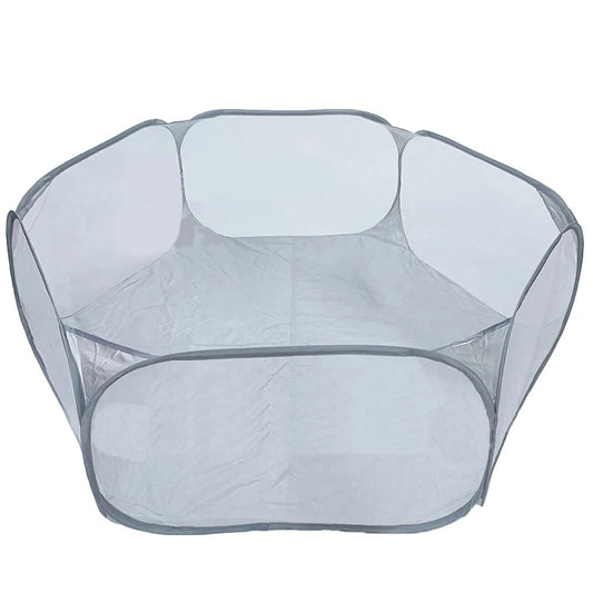 Portable Small Pet Cage Transparent Hedgehog Cage Tent Pet Playpen Open Folding Yard Fence for Dog Hamster Rabbit Guinea Pig