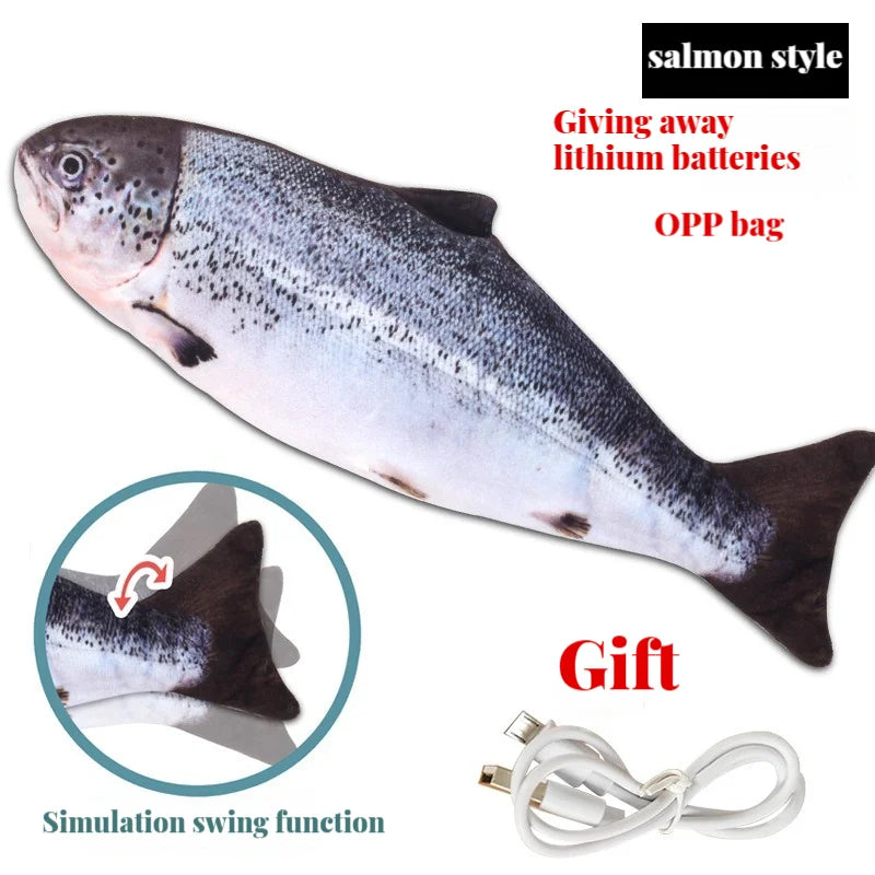 Cat Toys Electric Fish with USB Charging Built-In Lithium Battery Simulation Realistic Pet Molar Interactive Toys Pet Supplies