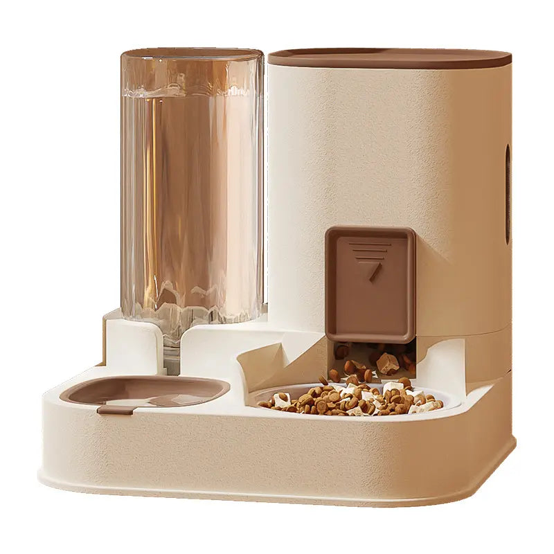 2-In-1 Automatic Pet Food and Water Dispenser - Large Capacity Feeder and Cat Water for Dogs and Cats - Convenient Solution for Pet Feeding and Hydration Accessories Training Puppy Stuff Petessentials Products Gadgets Bowls