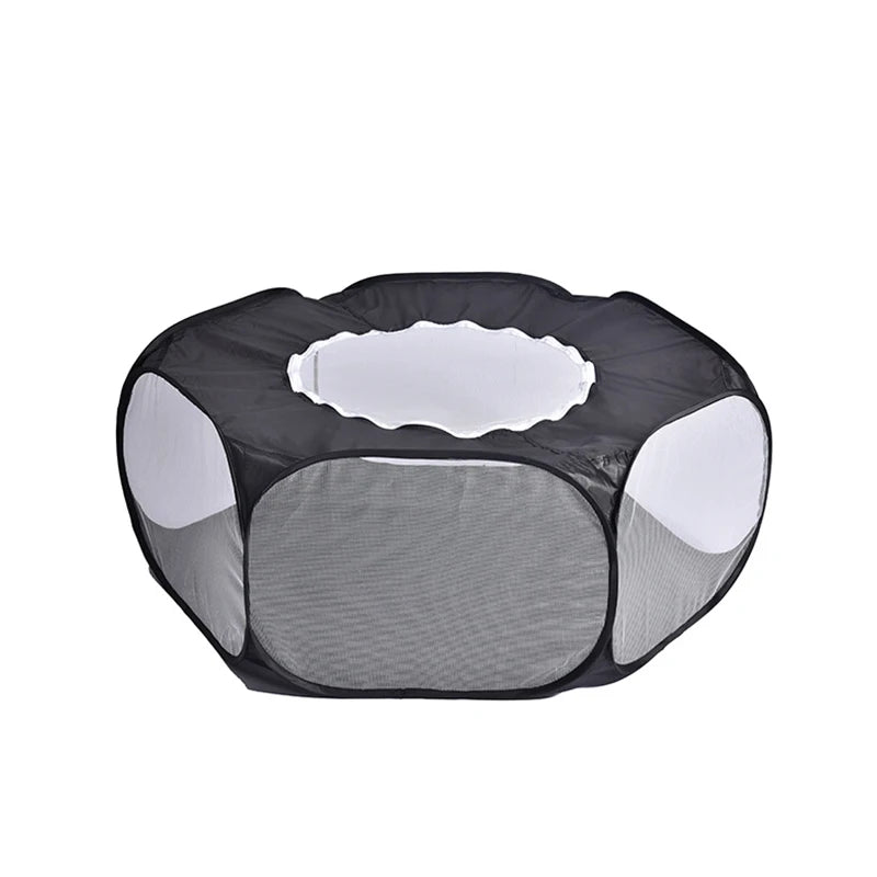 Portable Small Pet Cage Transparent Hedgehog Cage Tent Pet Playpen Open Folding Yard Fence for Dog Hamster Rabbit Guinea Pig