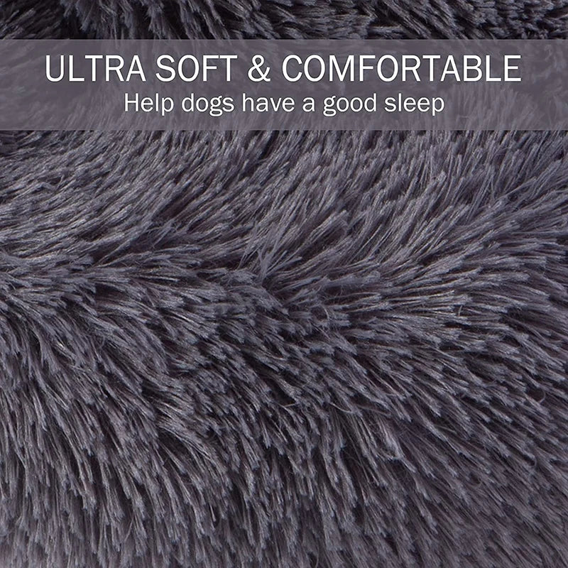 Fluffy Calming Dog Bed Washable Pet Mat Waterproof Anti-Slip Anti-Anxiety Pet Kennel for Large Medium Small Puppy Cats