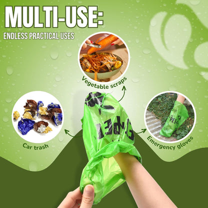 Dog Poop Bags, 1080 Count, 60 Rolls Green Unscented Pet Waste Bag