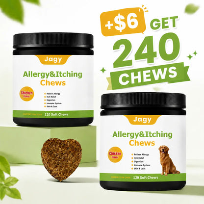 Allergy Relief Chews for Dogs - 120 Naturalsoft Chews Fish Oil Treats for Itchy Skin, Hot Spots & Shedding Advanced Skin & Coat Vitamins with Soothingsupport for Healthy Pet Skin & Coat,Back to School