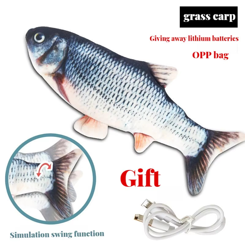 Cat Toys Electric Fish with USB Charging Built-In Lithium Battery Simulation Realistic Pet Molar Interactive Toys Pet Supplies